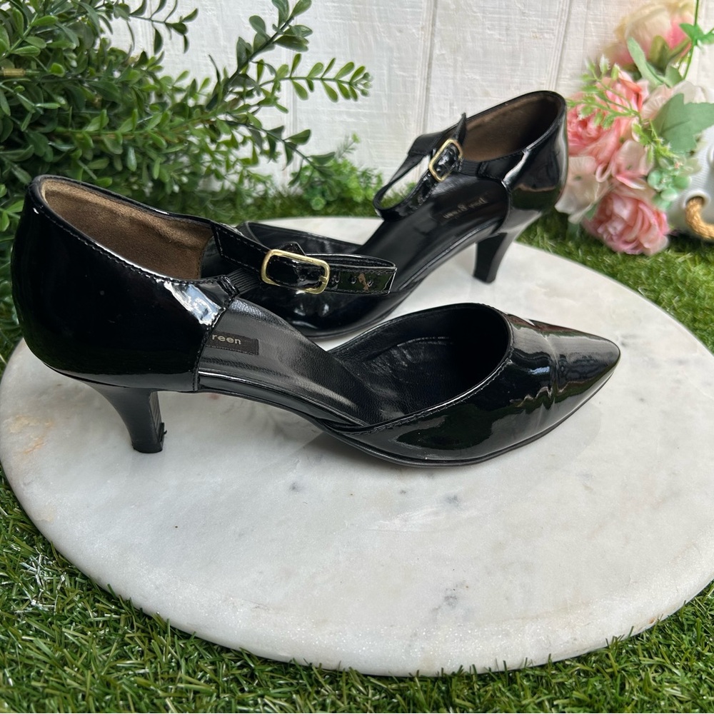 PAUL GREEN// Hailey Patent Leather d'Orsay Pumps Black Women's Size 6.5